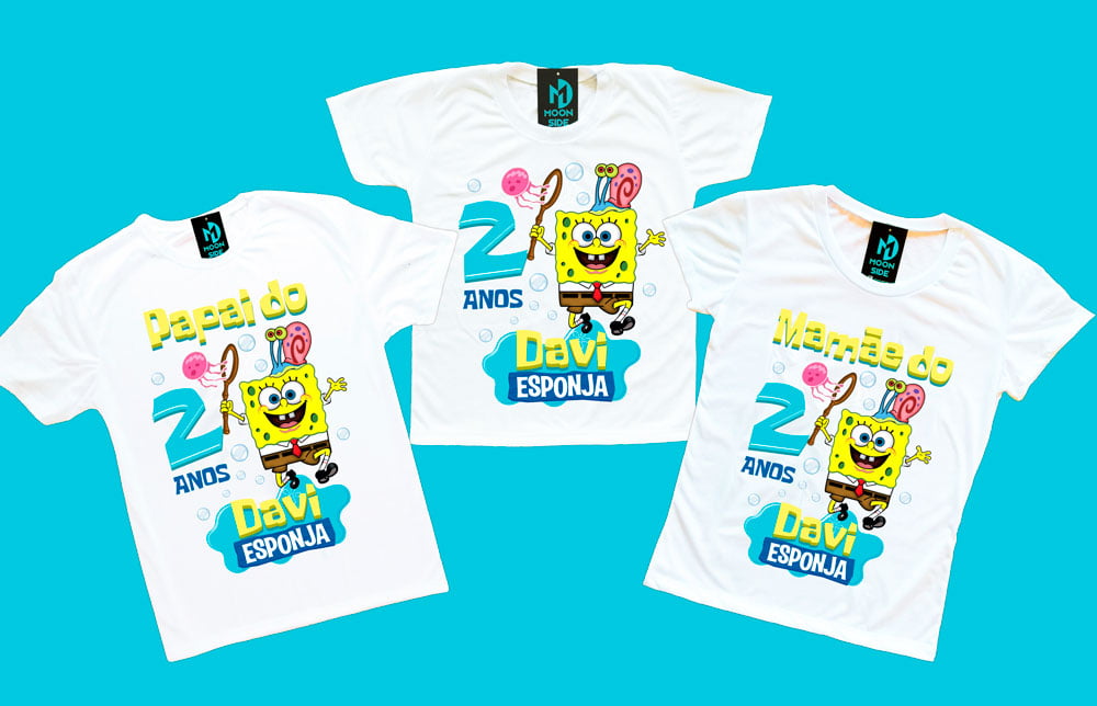 Camiseta Infantil ou Adulto - Bob Esponja - 2 a 14 Anos