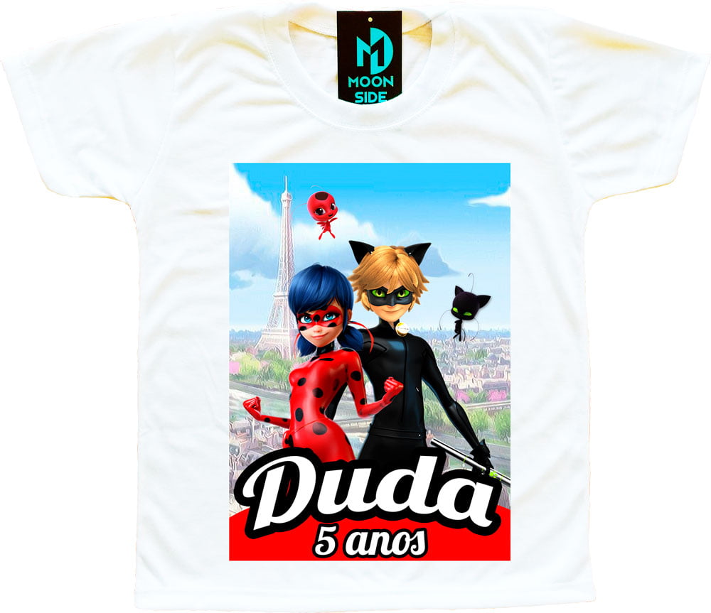 camiseta miraculous ladybug personalizada aniversário