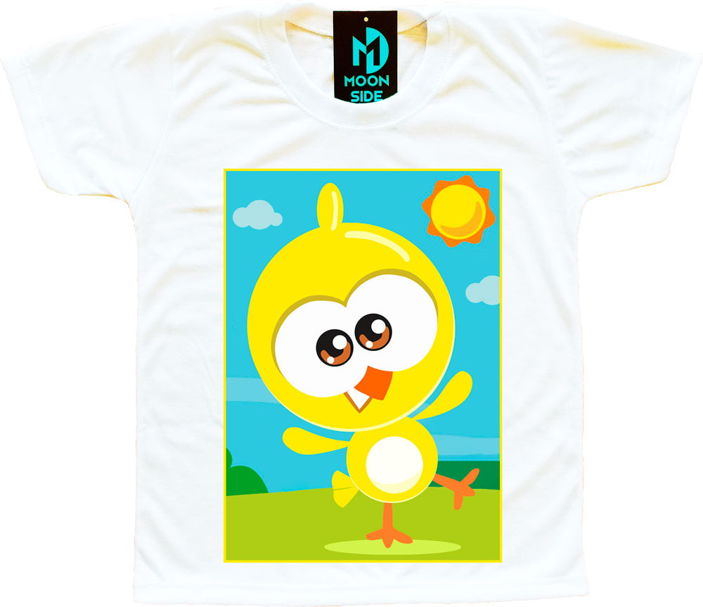 camiseta pintinho galinha pintadinha mini