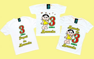 kit 3 camisetas magali aniversário