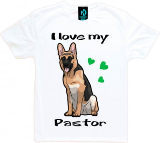 Camiseta Love My Pet - Pastor-alemão