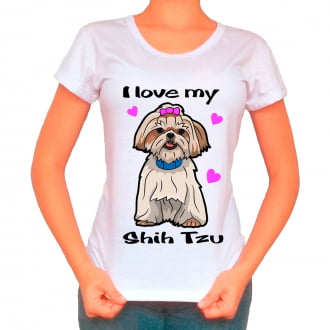 Camiseta Love My Pet - Shih-tzu