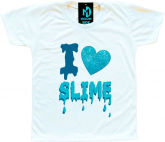 Camiseta I Love Slime (Eu amo Slime) - Azul