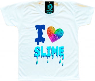 Camiseta I Love Slime (Eu amo Slime) - Glitter