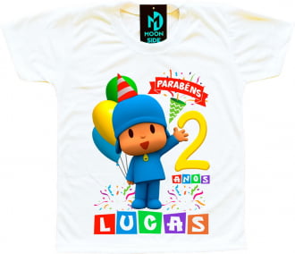 camiseta pocoyo personalizada aniversário