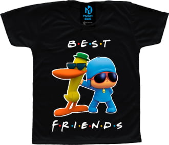 Camiseta preta Pocoyo best friends