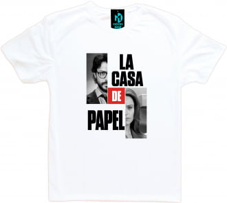 Camiseta La Casa De Papel Professor e Raquel