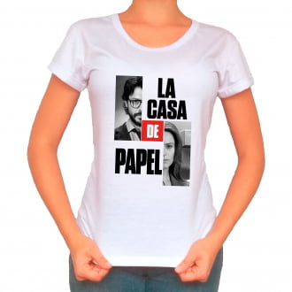 Camiseta La Casa De Papel Professor e Raquel